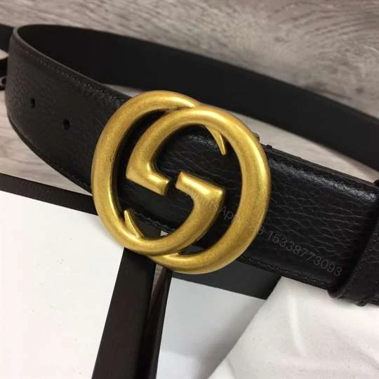 View 5 of GUCCI INTERLOCKING GG LEATHER BELT – B33