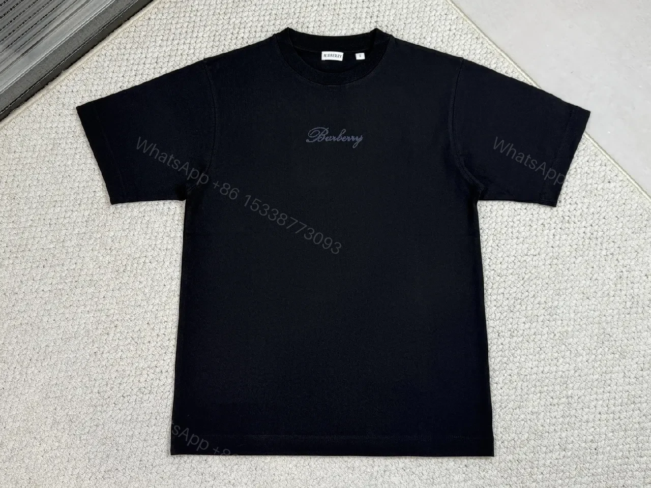 Black Cotton Embroidered Tee: Subtle Luxury, All-Day Comfort — view 1