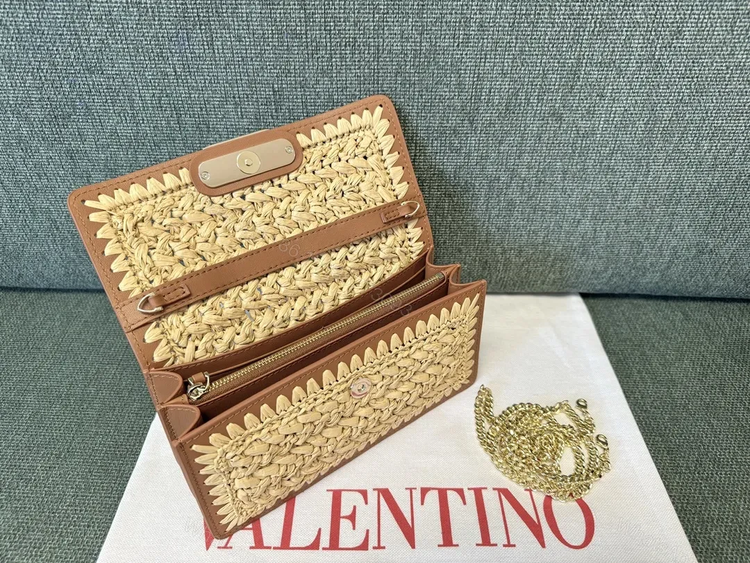 View 7 of Natural Straw-Woven Crossbody with Gold Buckle Strap