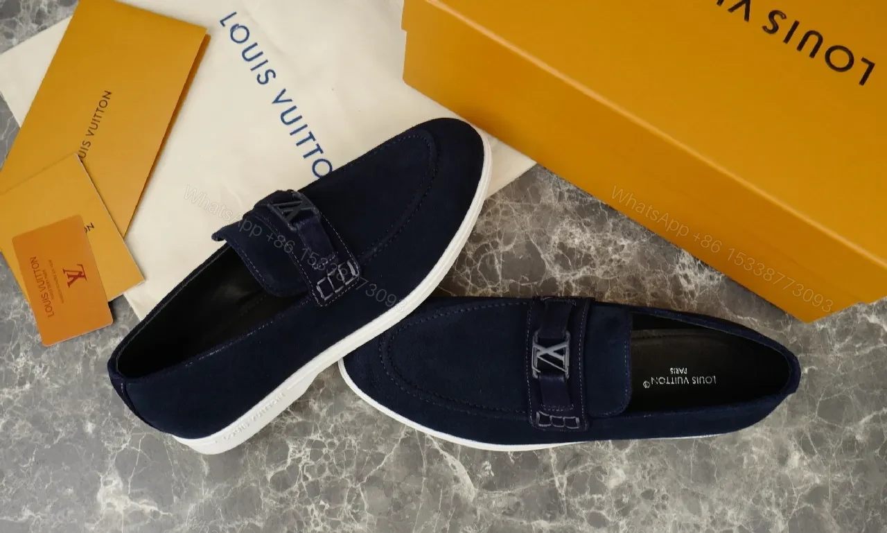 View 3 of Navy Suede Driver + Luxury-Luxe Band + Slip-On