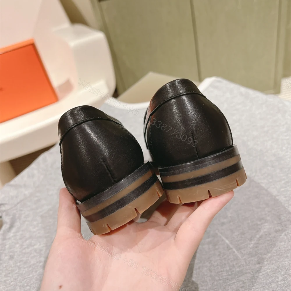 View 6 of 高仿Hermes*H222252Z02小牛皮樂福鞋青木色免檢版