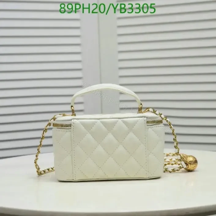 View 9 of Chanel Leather Vanity Black Bag with Chain YB33055