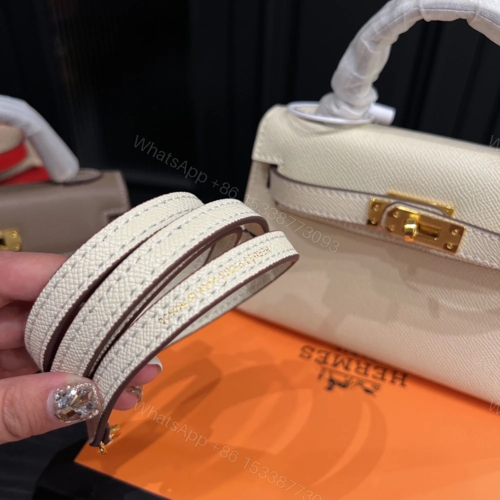 View 4 of Hermes Kelly Mini Epsom Handbag Craie 20Cm