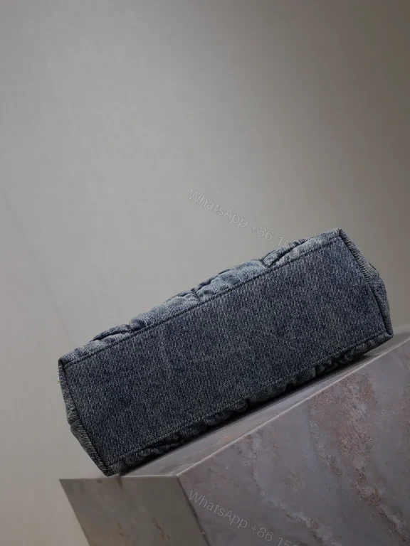 View 9 of Quilted Denim YSL-Inspired Shoulder Bag: Everyday Luxury