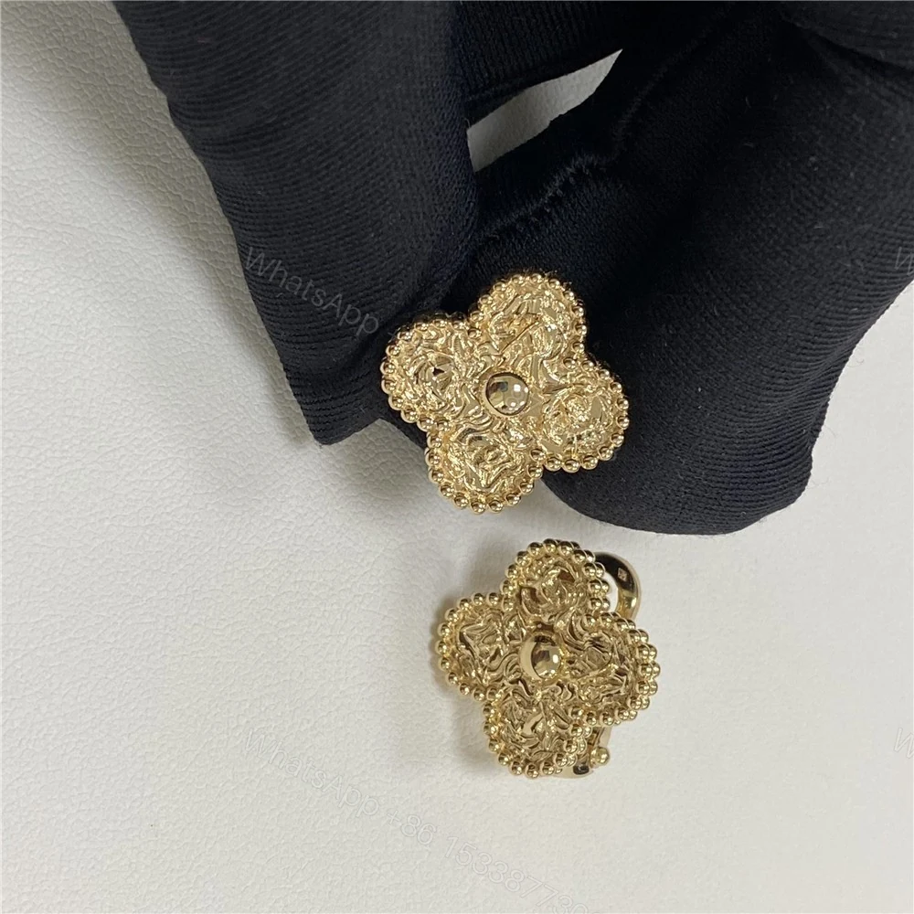 View 5 of Van Cleef Arpels Magic Alhambra Hammered Earrings VCARO1II00