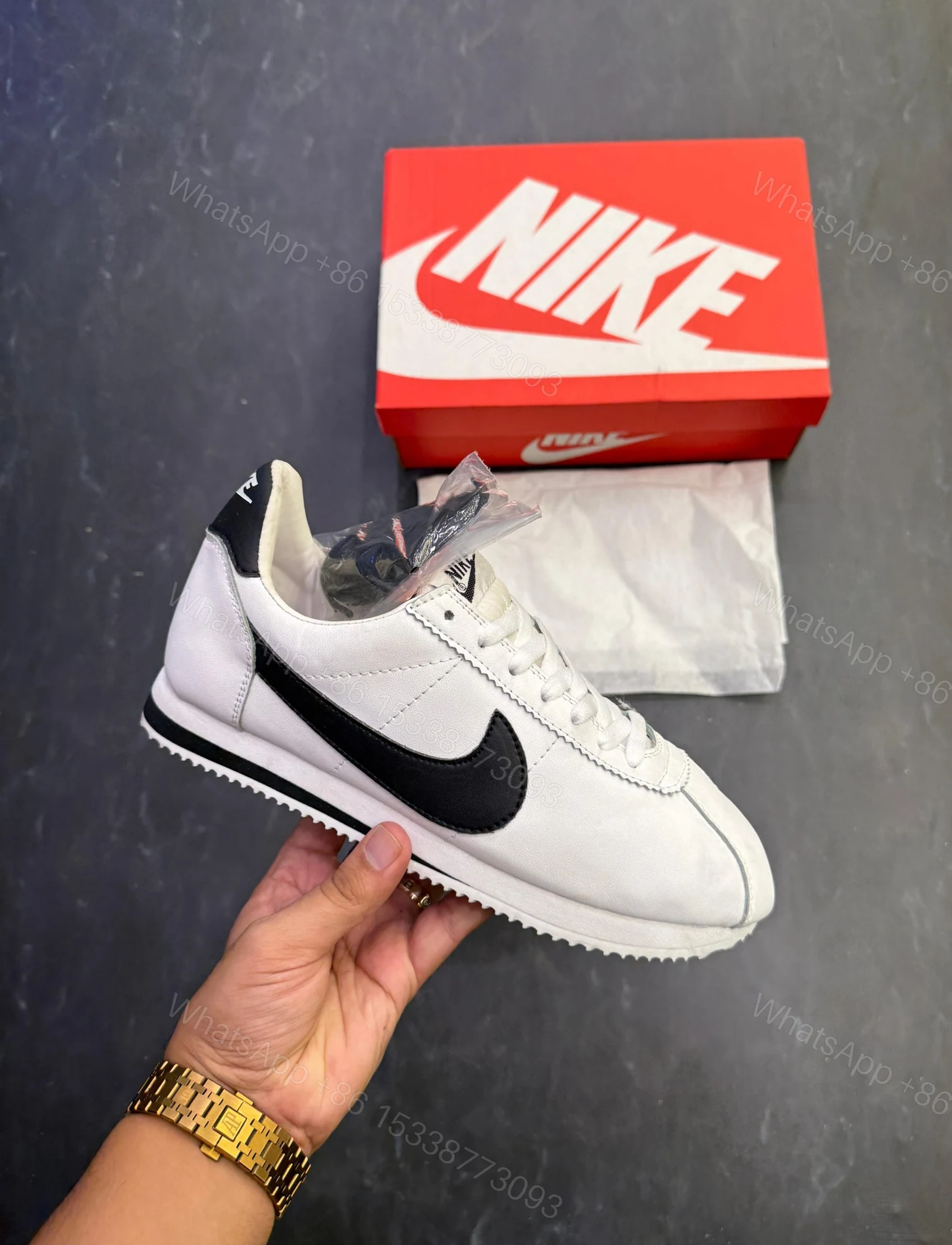 View 7 of FIRST COPY NIKE CORTEZ WHITE BLACK FOR MEN
