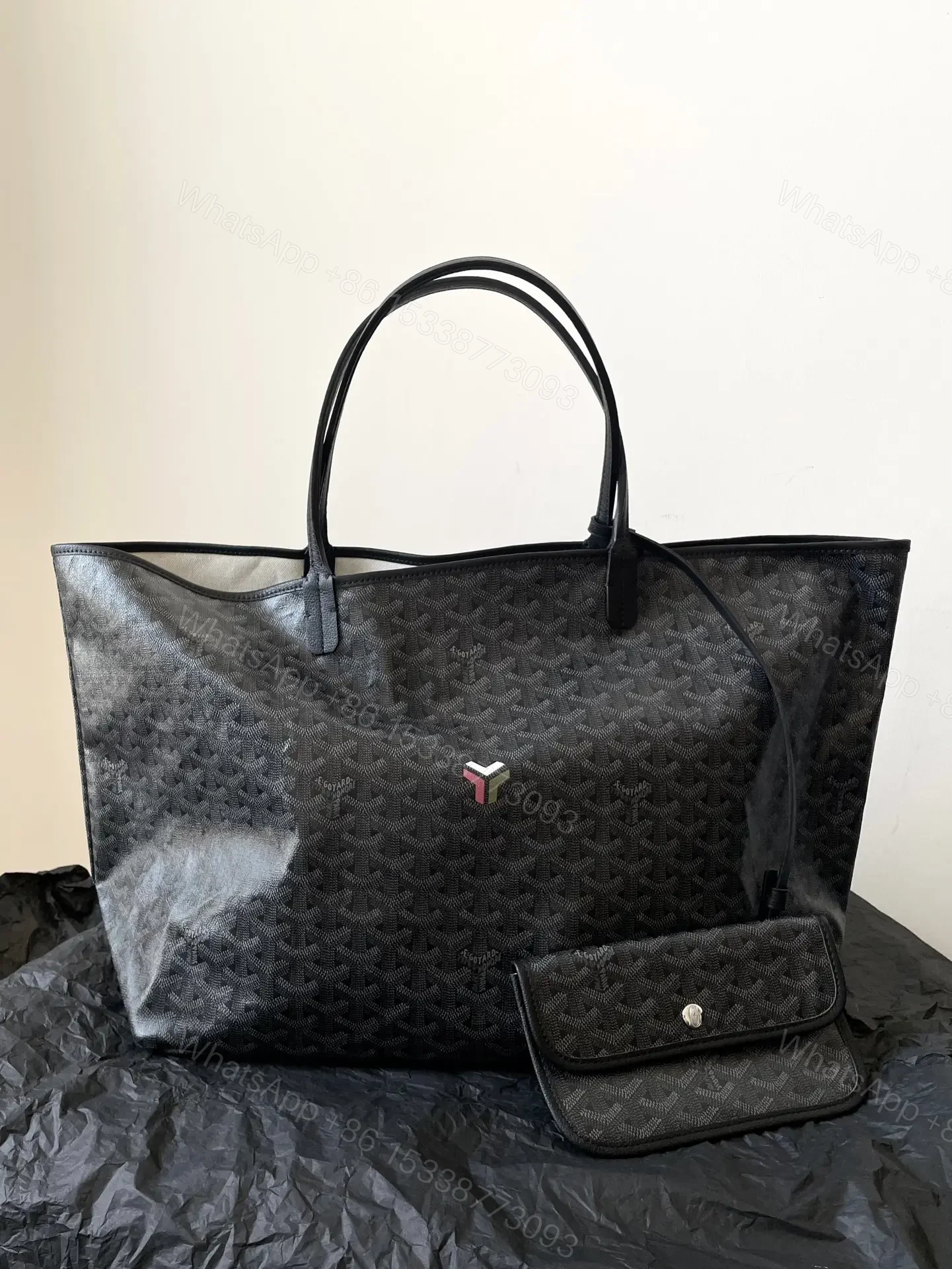 View 5 of Goyard Black Goyardine Saint Louis PM Leather