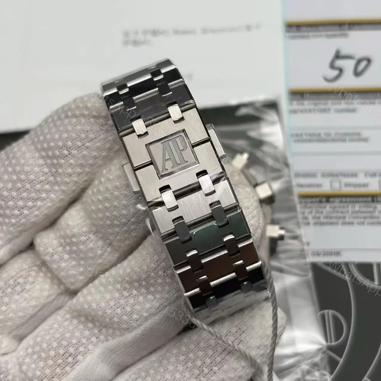 View 8 of Best Swiss Clone Replica Audemars Piguet Royal Oak – Silver/Black Chronograph