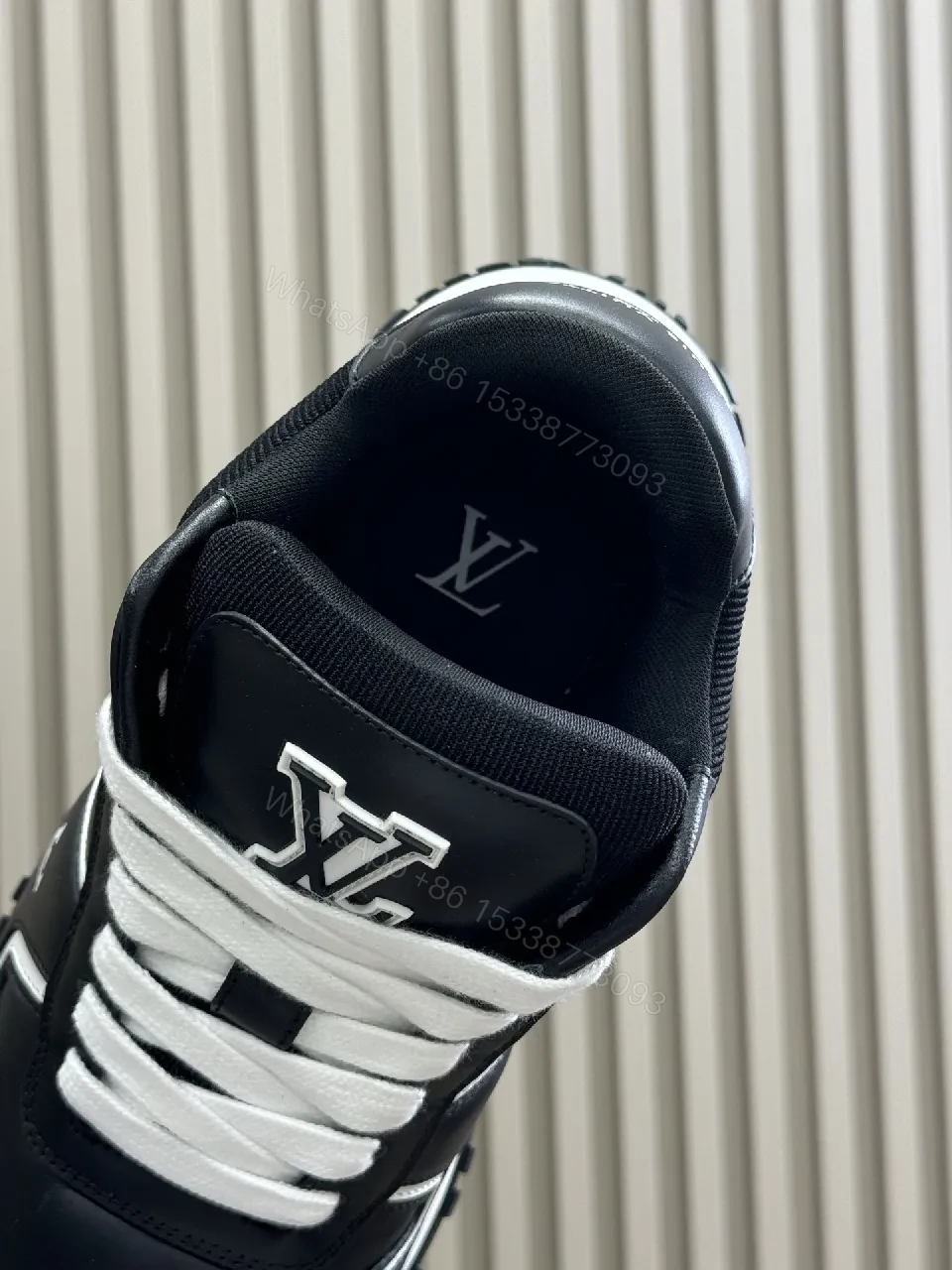 View 7 of Lux Laminated Leather High-Top Sneakers: Designer Comfort