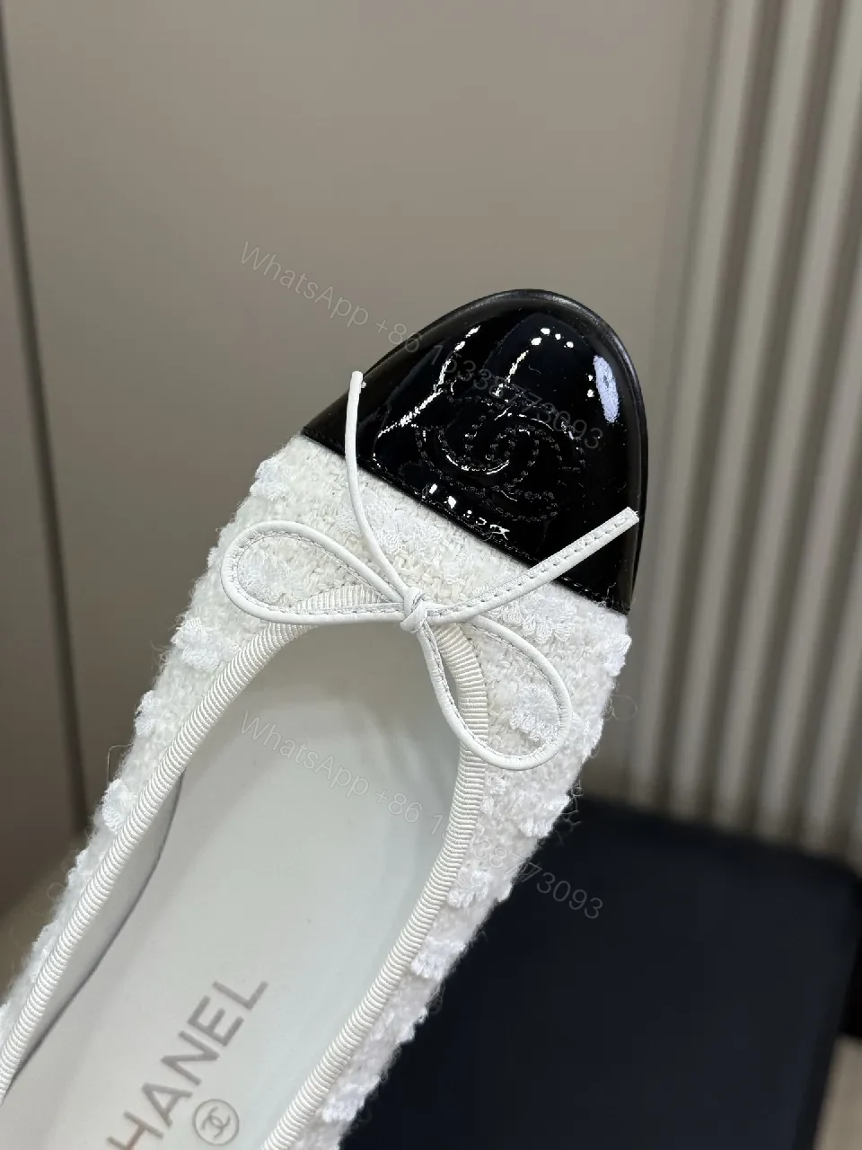 View 5 of Textured Slip-Ons: Luxe Patent Toe, Bow Detail, Everyday Chic