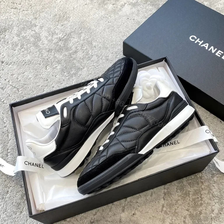 View 3 of Chanel-Inspired Quilted High-Top Sneakers: Luxe Comfort