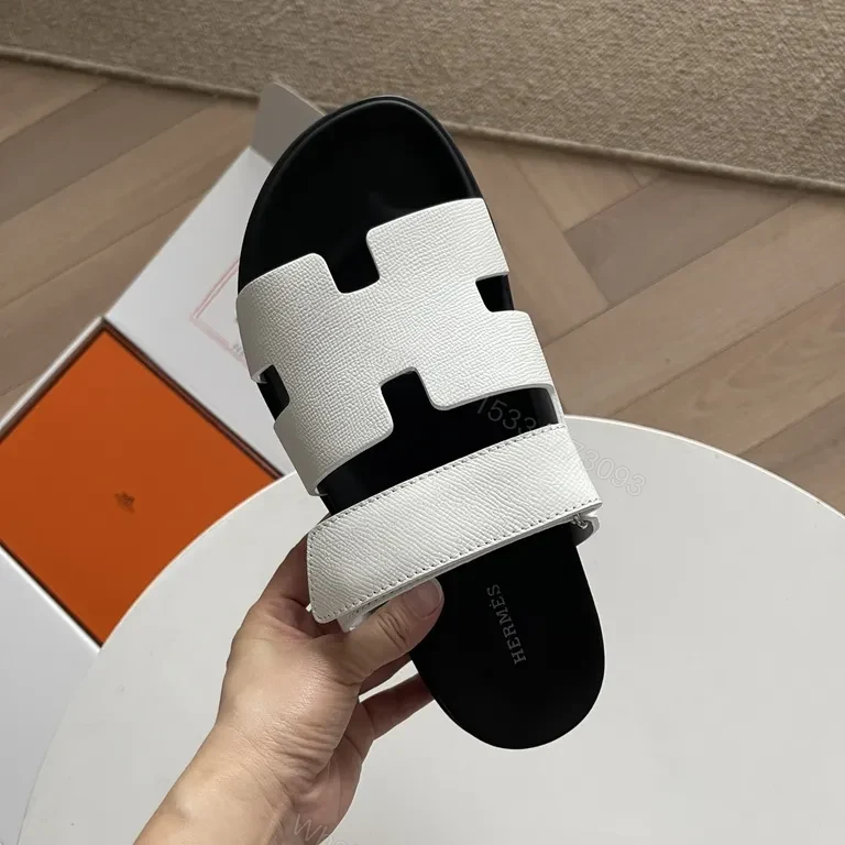 White Leather Strap Sandals: Omega Cutouts, All-Day Comfort — view 1