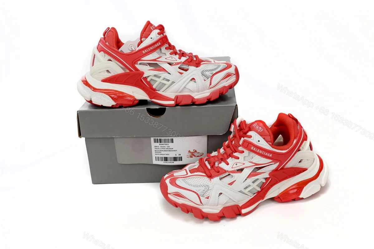 View 2 of Balenciaga Track 2 Sneaker Military Black White Red 568615 W2GN3 1293
