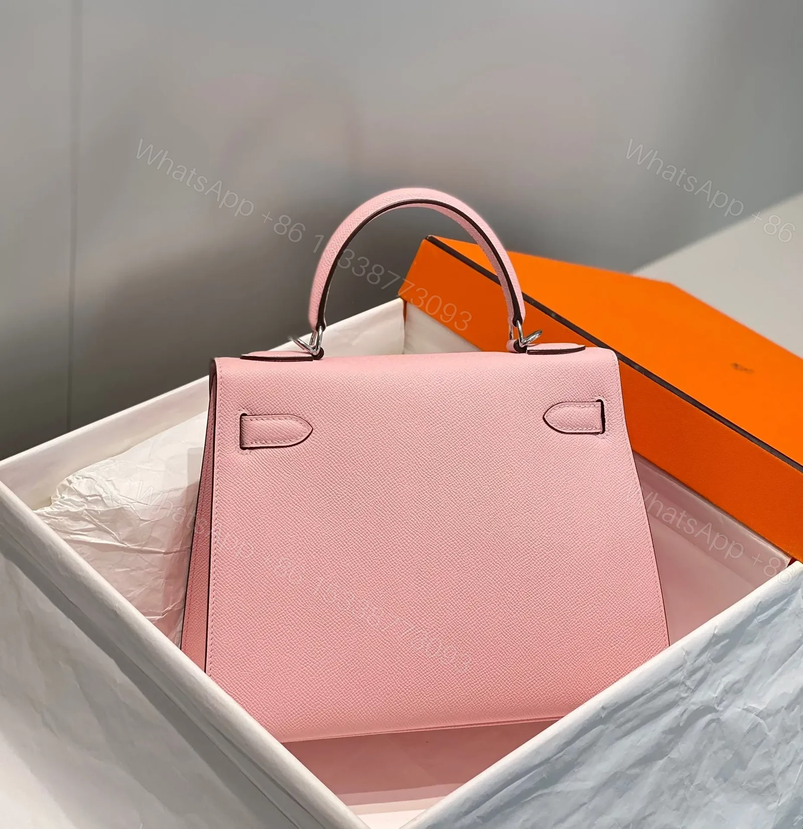 View 4 of HN 28CM IN ROSE SAKURA EPSOM SILVER HARDWARE