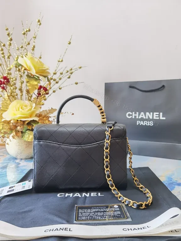 View 3 of Chic Quilted Leather Crossbody with CC Hardware