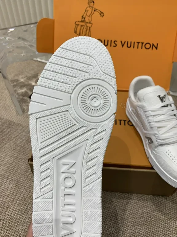 View 7 of White Leather Sneakers: Signature LV Detailing, Everyday Luxury