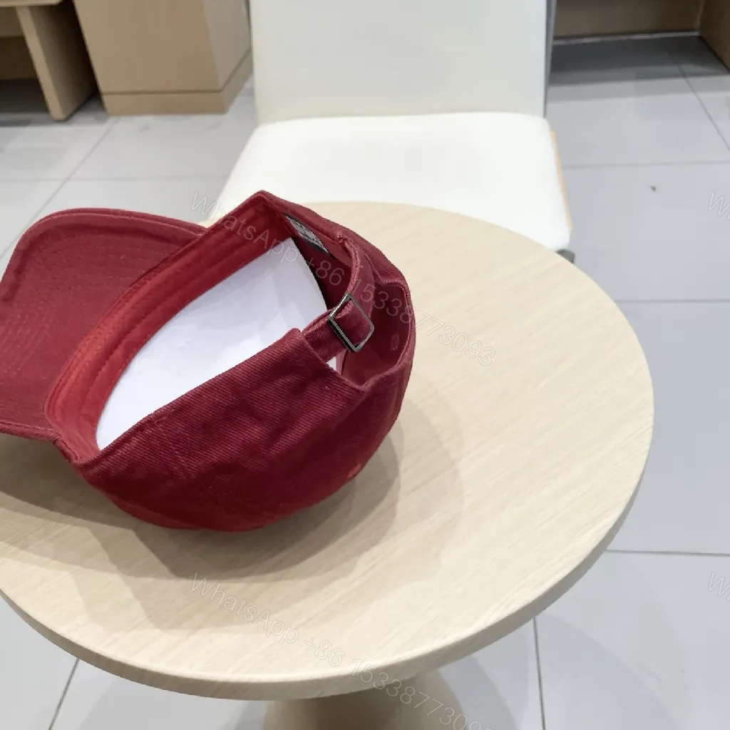 View 2 of Distressed Burgundy Cap: Luxe Texture, Subtle Logo, Everyday Wear