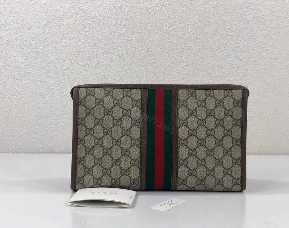 View 4 of Chic GG Supreme Clutch with Web Stripe - Wallet-style Executive Bag