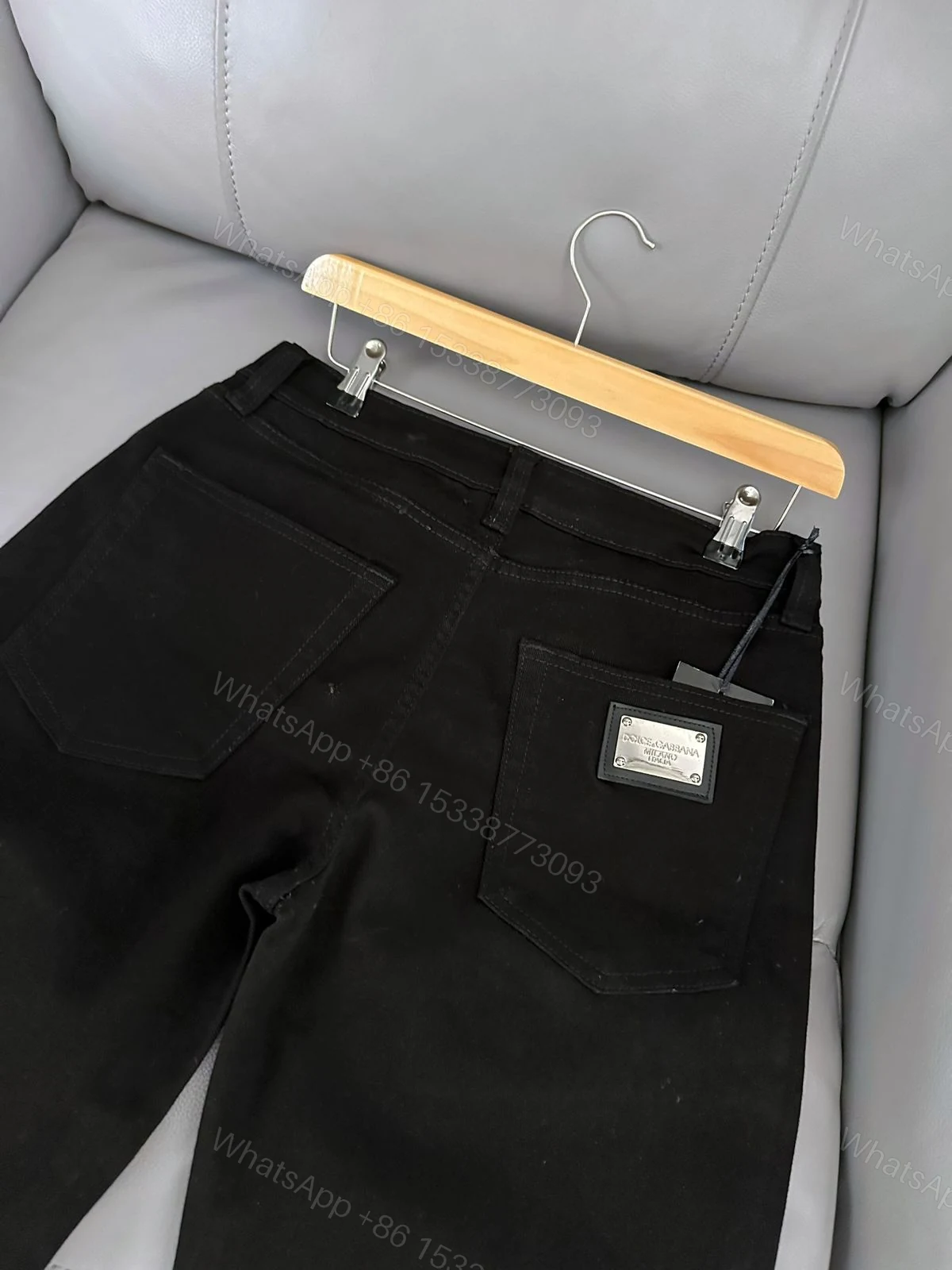View 2 of Dolce Gabbana Current Store Exclusive Black Denim Straight Fit First Copy | AAA+ Replica