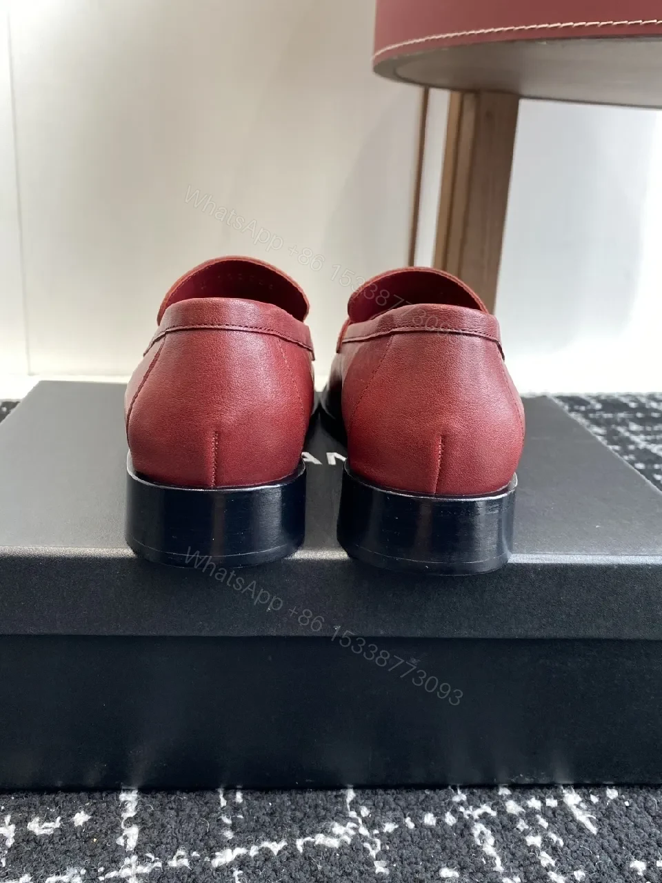 View 8 of Rich Red Leather Loafers – Signature Stripe, Slip-On, All-Day Comfort