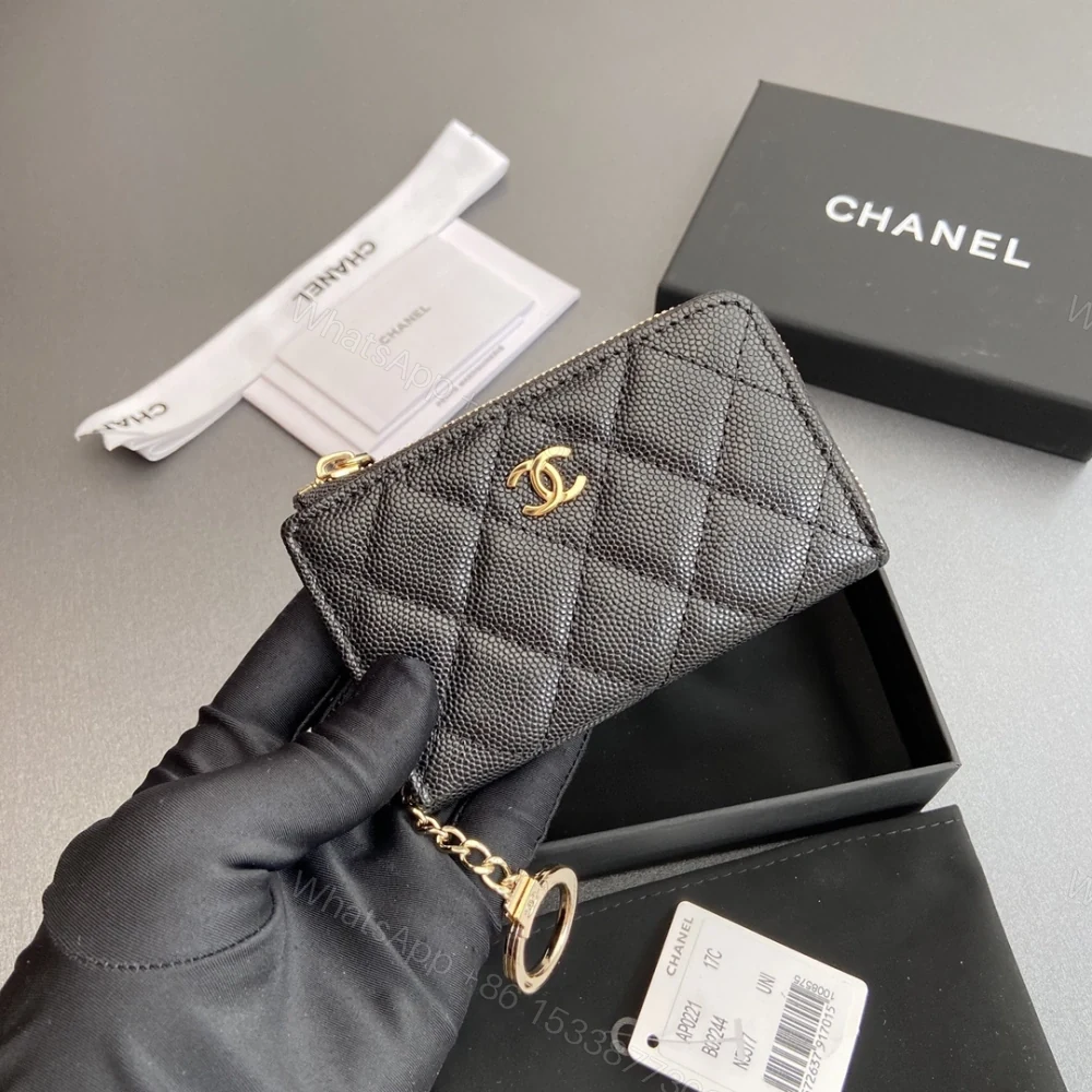 View 6 of 高仿Chanel*AP0223零錢包黑色魚子醬金扣免檢版