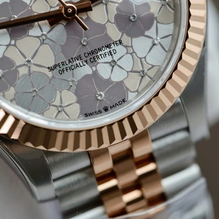 View 2 of Rolex Datejust 31mm Super Clone Women Flower Dial Jubilee Strap
