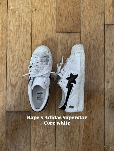 View 7 of Adidas Superstar BAPE White Black First Copy Shoes — Women's | COD India