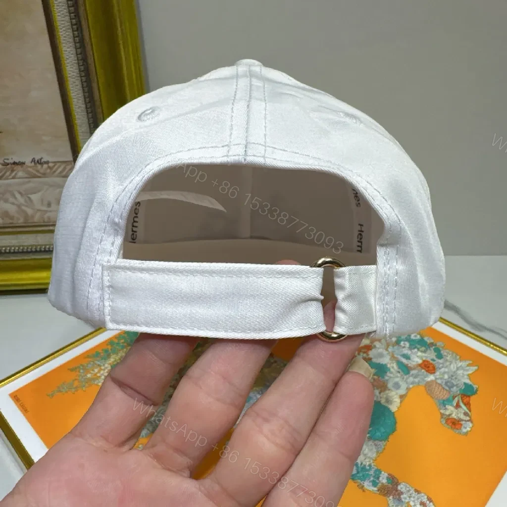 View 4 of White Cotton Cap, Clean Luxury, Six-Panel, Subtle Logo, Cap