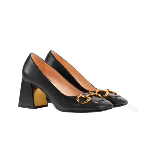 Gucci Women’S Mid Heel Pump With Horsebit Black 643886 C9D00 1000 — view 1