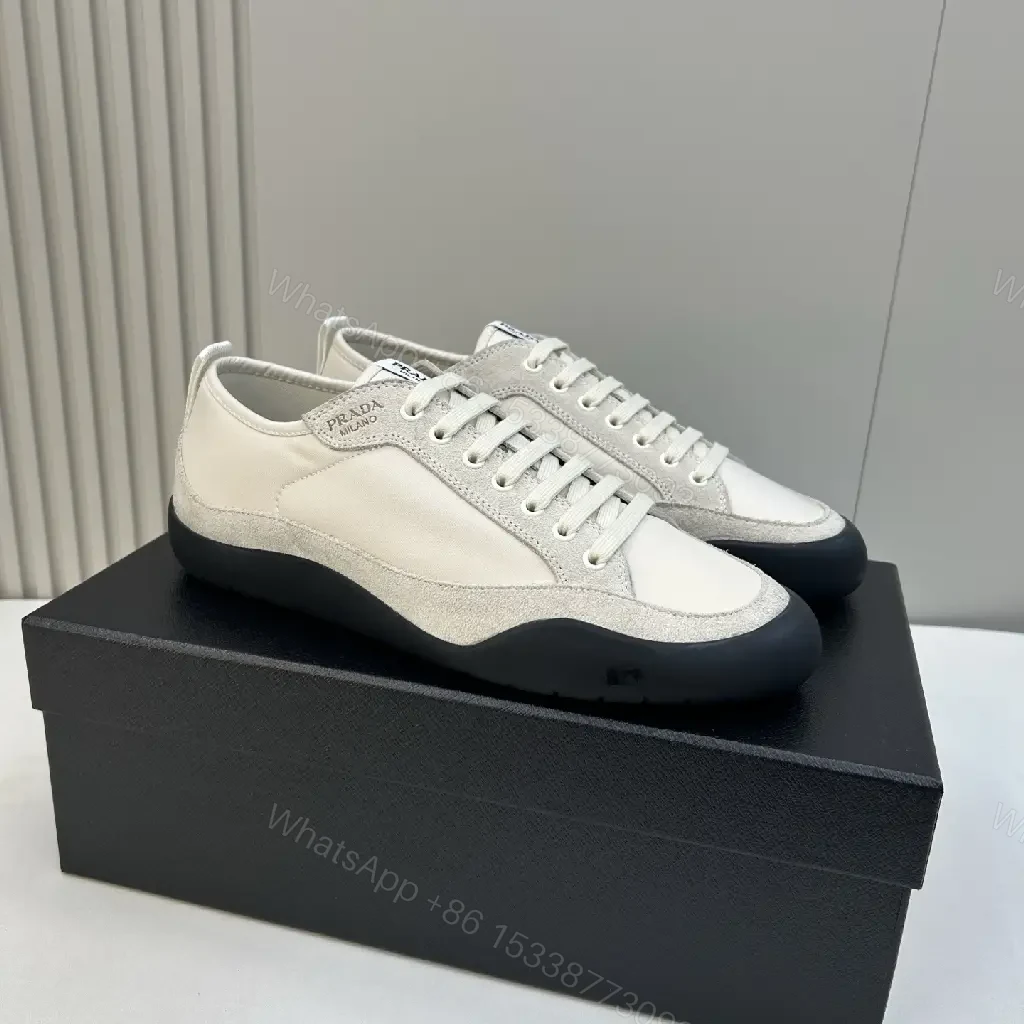 View 10 of Minimalist Off-White Leather Suede High-Tops: Subtle Luxury Sneakers