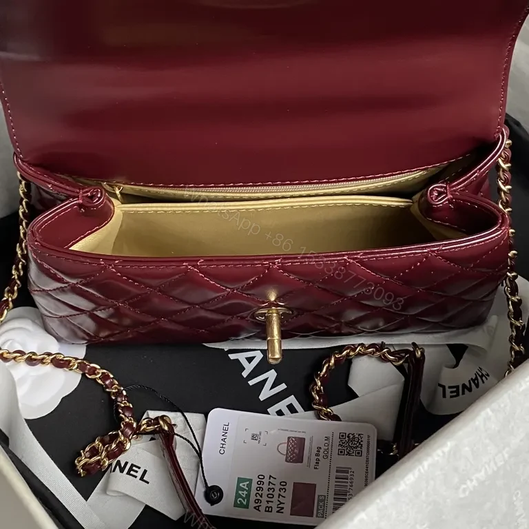 View 3 of Chic Quilted Satchel with Gold Chainâ€”Elegant, All-Day Luxury Bag