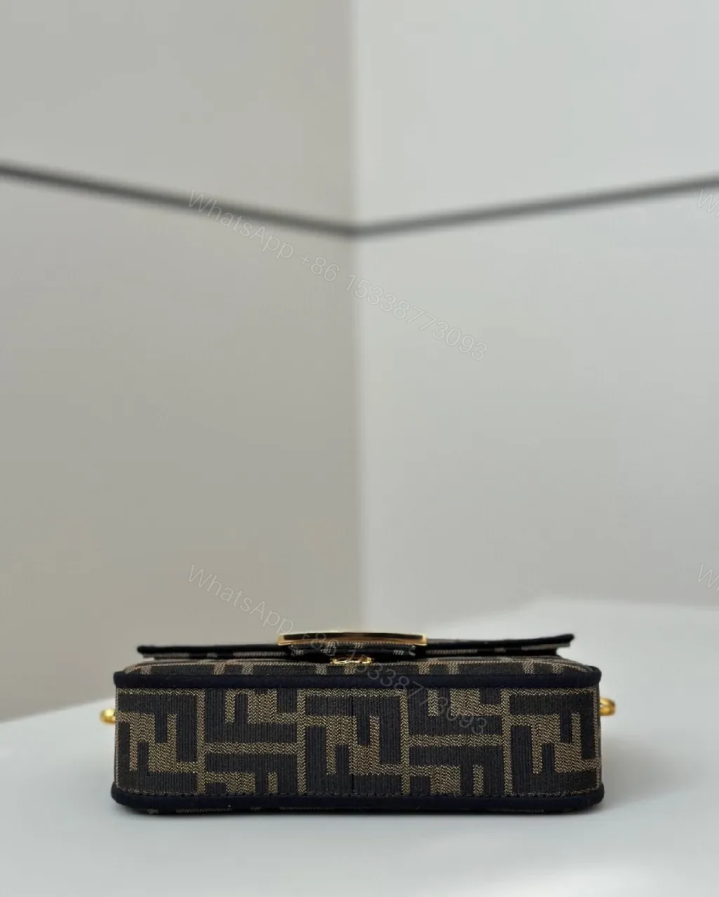 View 7 of Geometric Chic Crossbody with Gold Chain Bag