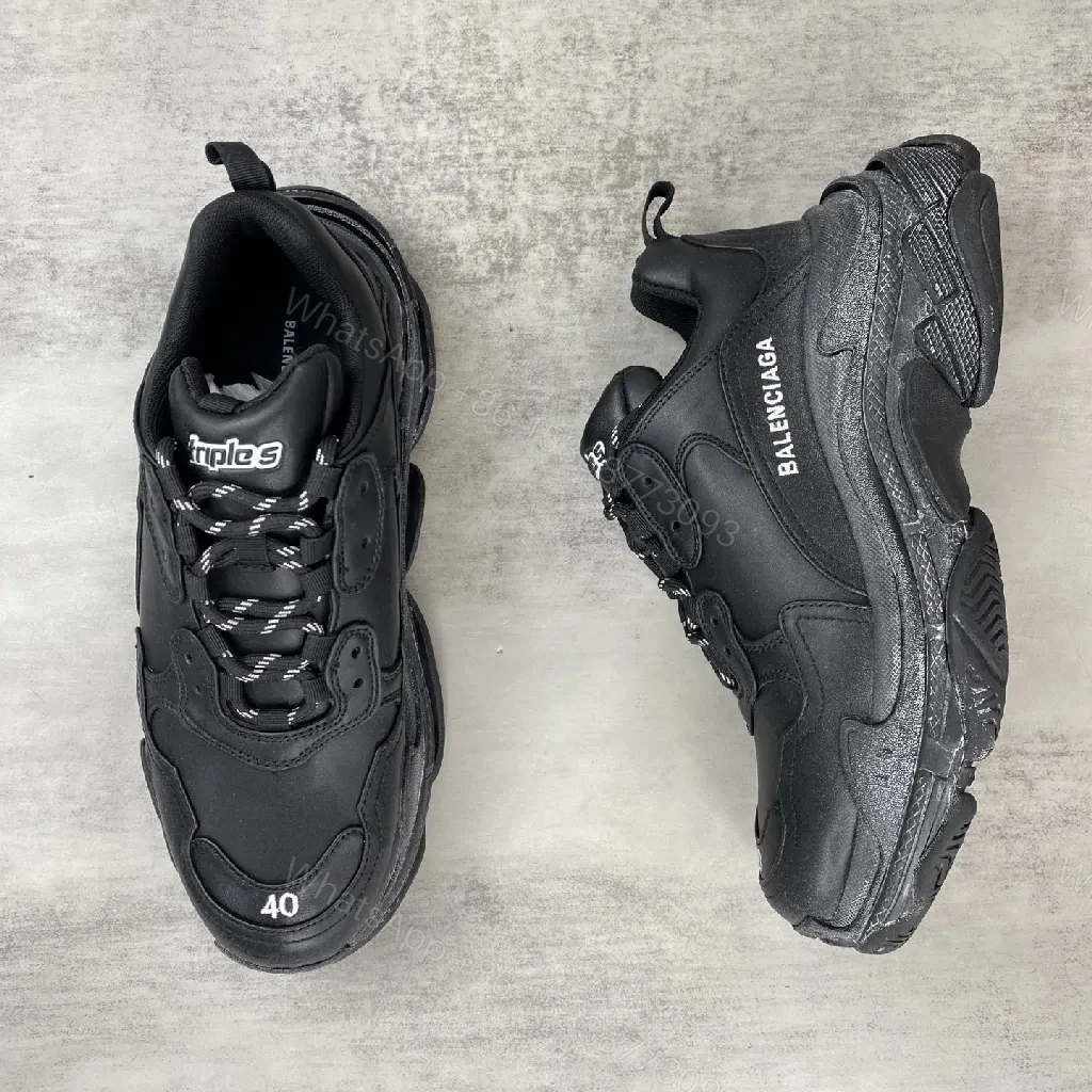 View 9 of Chunky Black Leather Textured Runways: Luxe Comfort Sneakers