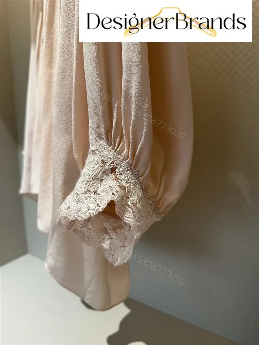 View 6 of Chloe Lace-Trimmed Silk Crepe de Chine Top