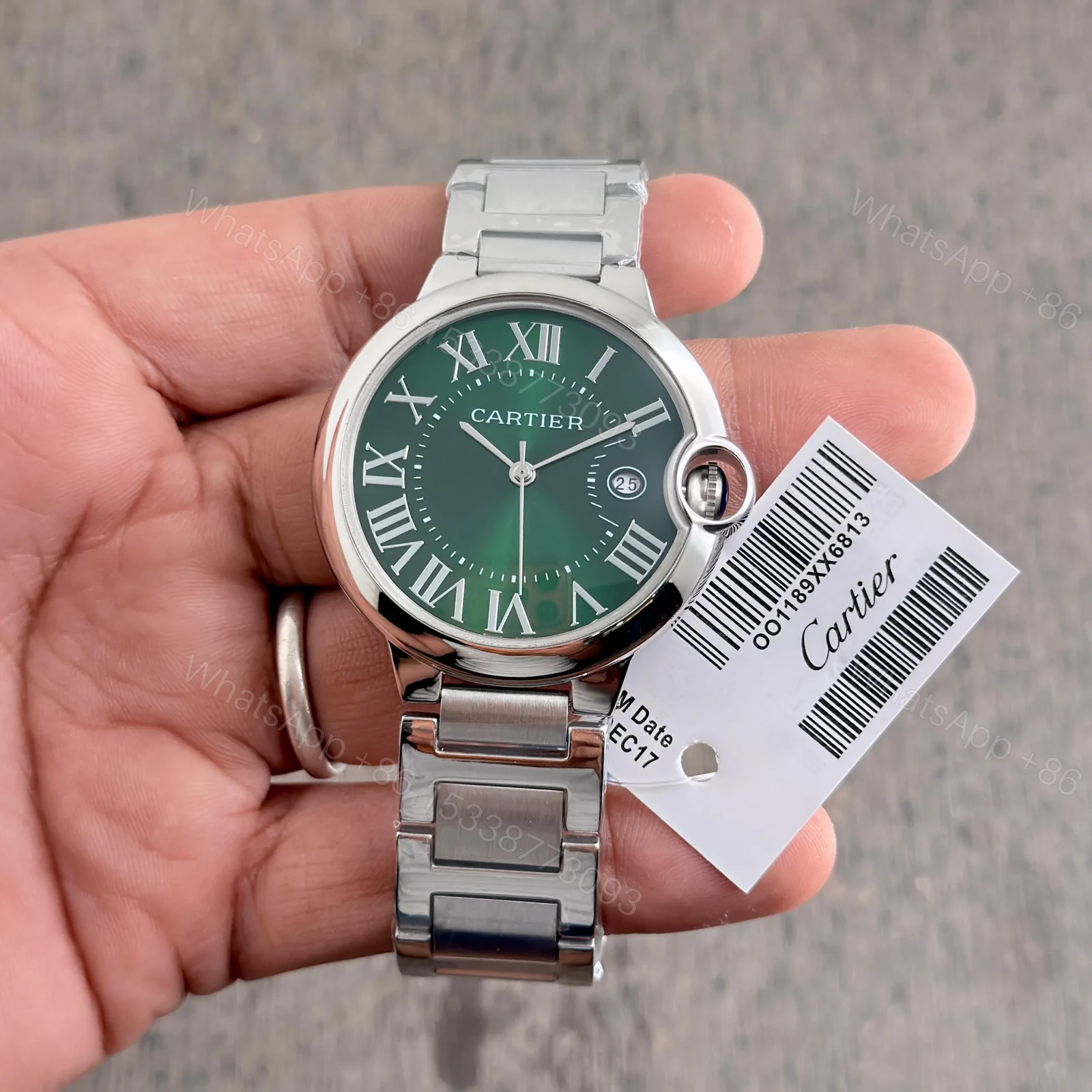 View 3 of Cartier Ballon Bleu Green Dial Silver Edition