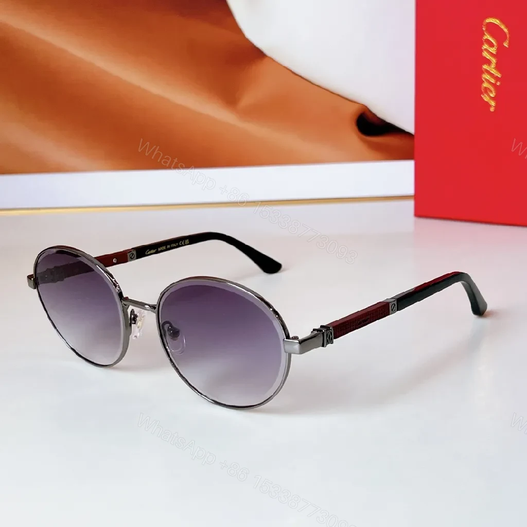 View 4 of Gold-Tone Round Sunglasses: Luxury-Casual, UV400 Protection