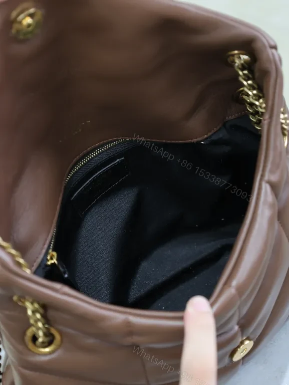 View 3 of Chic Quilted Burgundy Leather Crossbody with Gold Hardware