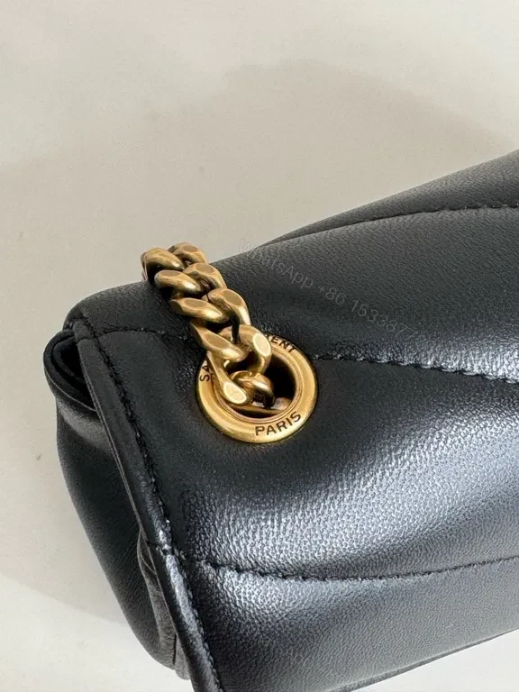 View 9 of Quilted Leather Crossbody: YSL Logo Hardware, Compact Luxury