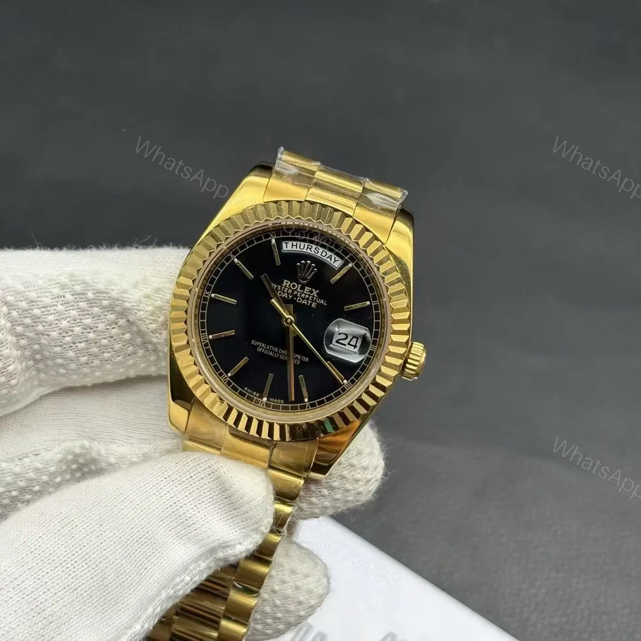 View 4 of Rolex DayDate Black Dial Replica