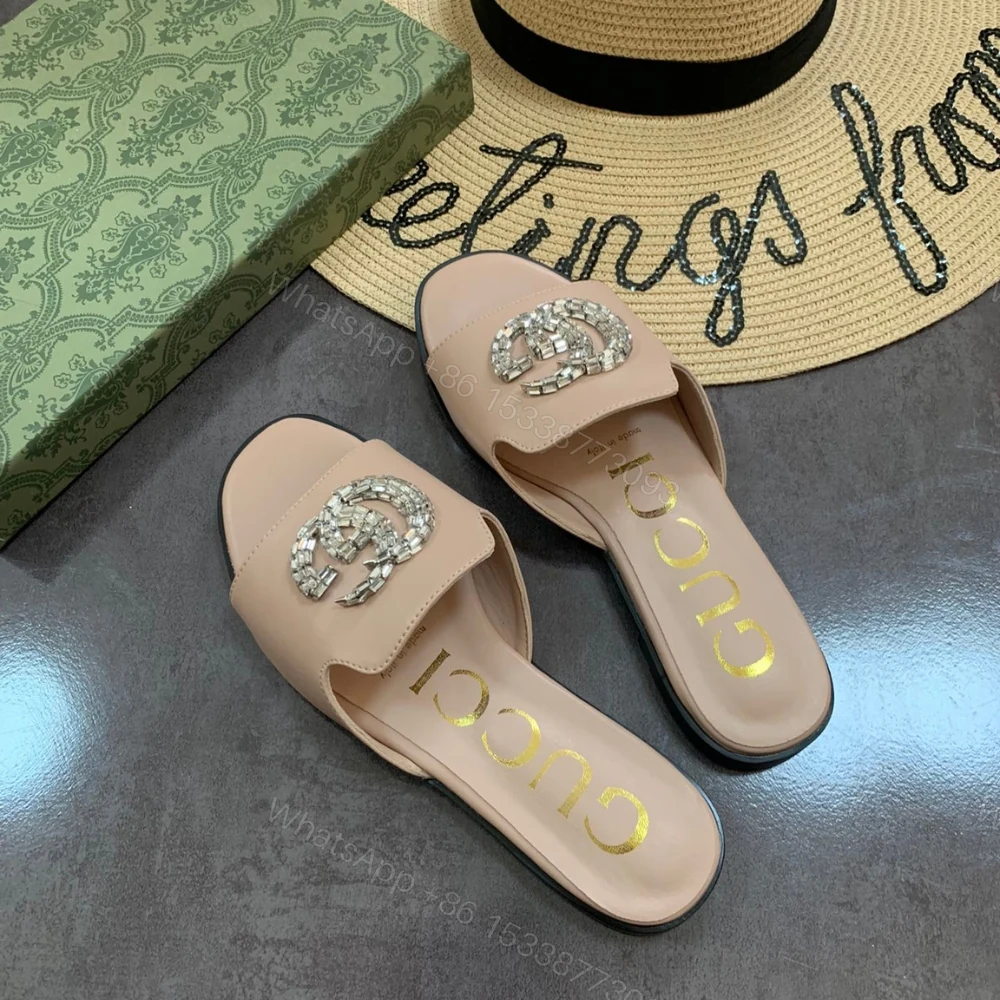 View 3 of Gucci Double G Slippers Beaded In Beige