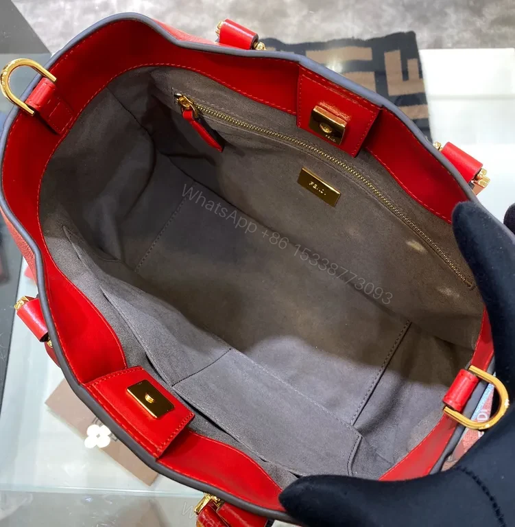 View 7 of Structured Leather Satchel: Luxury Fendi-Inspired Strap Bag