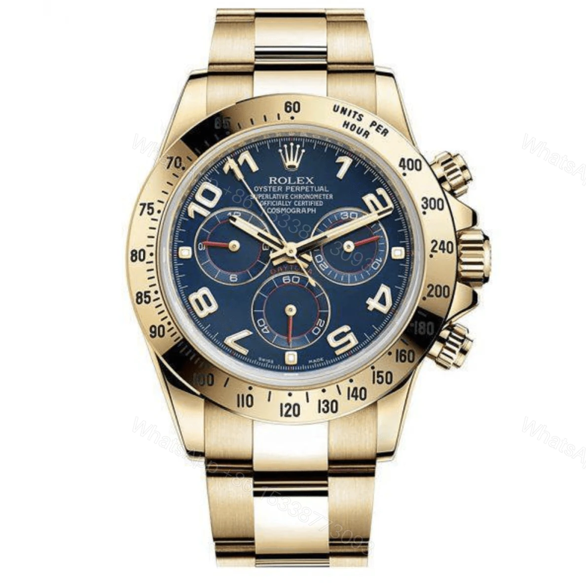 Super Clone Rolex Daytona Gold with Blue Dial 116528 Replica — view 1