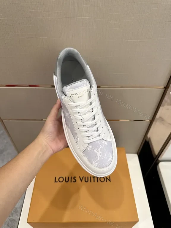 View 2 of Chic White Texture Sneakers: Premium Casual Luxe High-Top