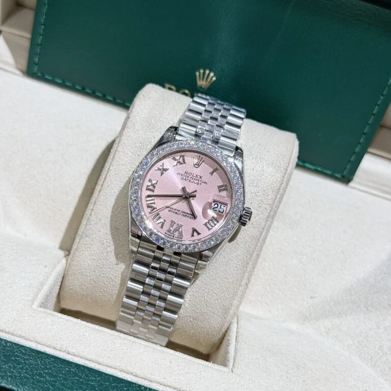 Rolex Datejust 31mm Super Clone Watch Moissanite Diamond Pink Dial — view 1