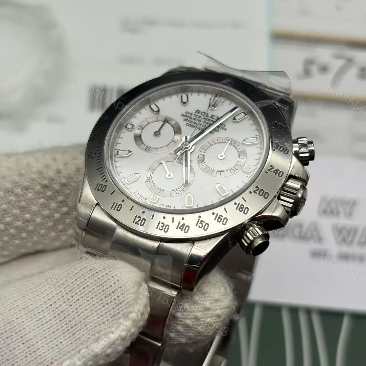 View 5 of Replica Silver Rolex Daytona Swiss Clone model 116520