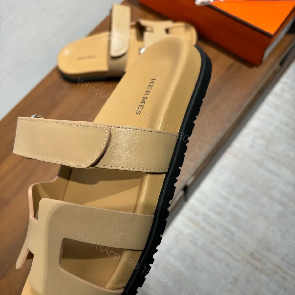 View 5 of Low-Top Luxury Sandals with H-Pattern Straps, All-Day Comfort