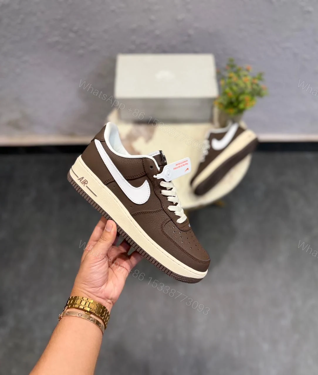View 5 of Nike Air Force 1 Special Edition First Copy Shoes — Brown Beige | COD India