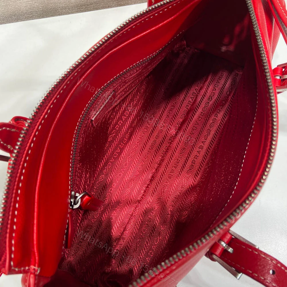 View 8 of Prada Bonnie medium antiqued leather tote bag(HIGH-END GRADE)