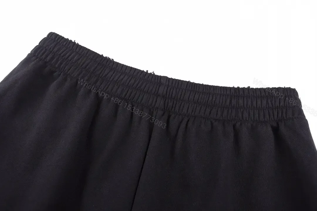View 3 of Black Nylon Shorts Balenciaga Style Drawstring Key Feature Loose Fit