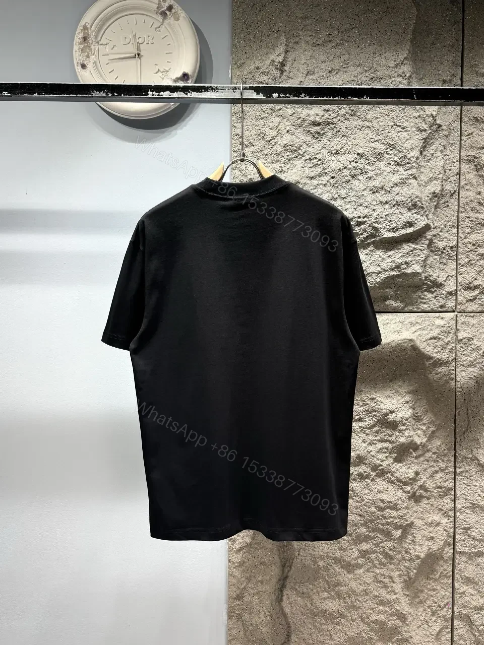 View 4 of Black T-shirt Graphic Tee with Gradient Horse Burberry Logo
